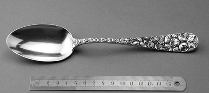 Sterling Silver Baltimore Rose Tablespoon - Schofield & Co, Christening Spoon